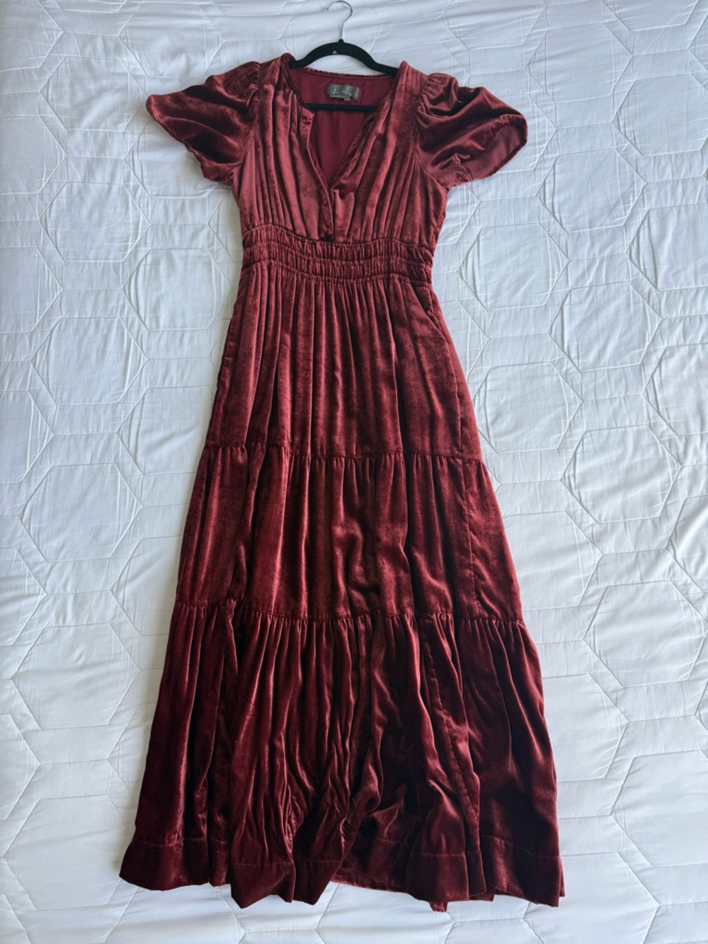 Anthropologie Somerset Velvet Red Dress — S